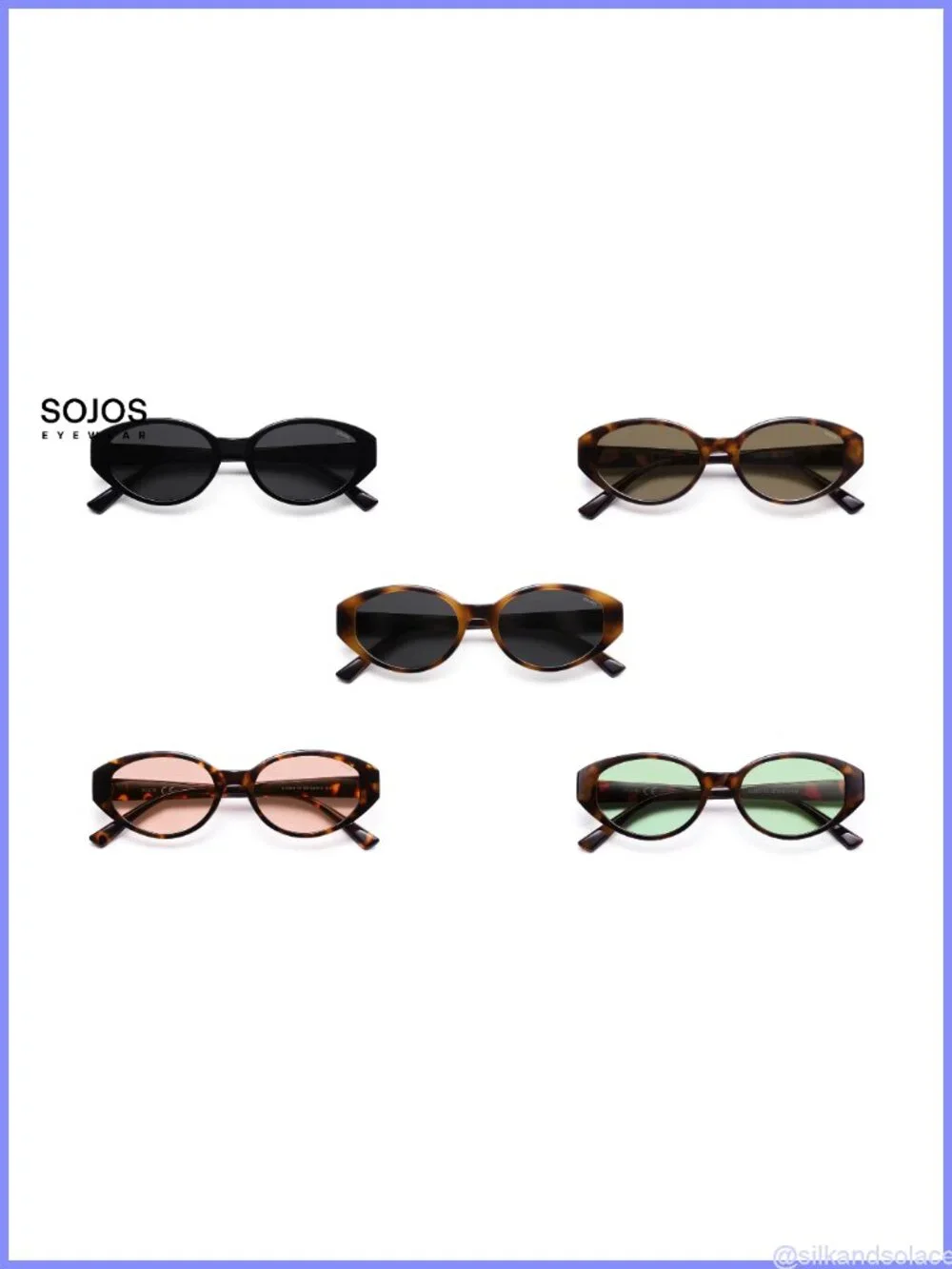 Retro Oval Cat Eye Polarized Sunglasses UV400 Lightweight Unbranded